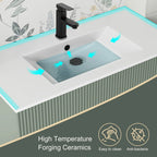 Wavy Line 30/36/48 Bathroom Vanity Set with Sink & Faucet