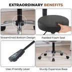 Home Imports Emporium Drafting Stool  Adjustable Swivel Faux Leather Stool with Footrest & Back Support