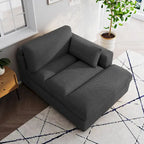 Oversize Corduroy Chaise Lounge Modular Sectional Sofa with Pillow