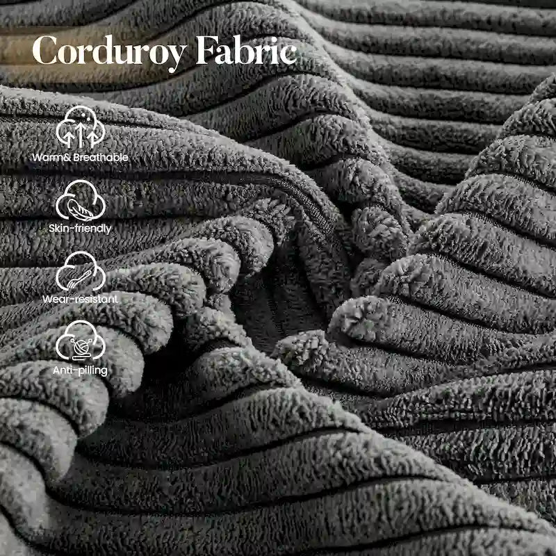 HOOOWOOO Modern Minimalist Style Sectional Couch Modular Corduroy Sofa for Living Room