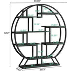 Tribesigns 62.2 Inch Bookshelf, Round Bookshelves Etagere Bookcase