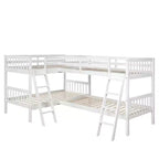 Whisen Twin-Over-Twin L-Shaped Bunk Bed with Ladder