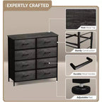Sorbus 8 Drawers Dresser- Storage Unit with Steel Frame, Wood Top, Fabric Bins - for Bedroom, Closet, Office and more
