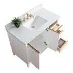 Vanity Art Bathroom Vanity with Ceramic Sink and Engineered Marble Top