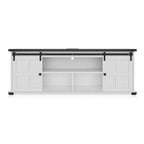 70 TV Stand for 75 Inch TVs, Farmhouse Entertainment Center with Sliding Barn Doors and Storage Cabinets, Modern Media TV Console Table