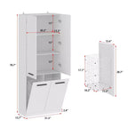 Famapy Modern White Bathroom Storage Unit with Lower - level Laundry Hamper