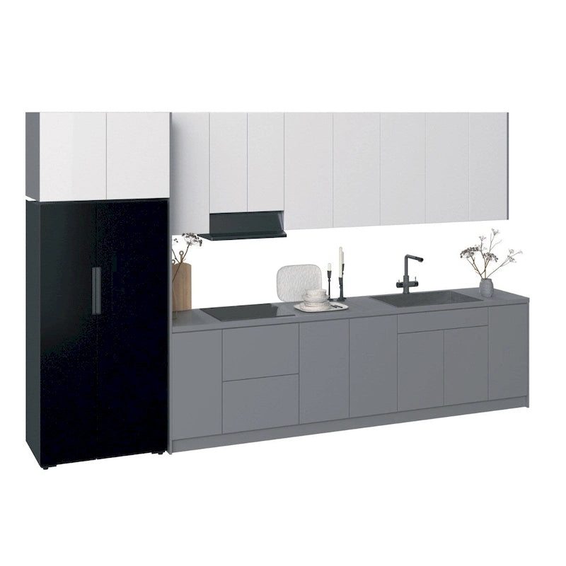 Kitchen Timeless Collection Gray & White Gloss Color Base Size 13Ft Wide - 157x24