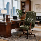 Executive Office Chair with Wingback Design and Swivel for Home Office