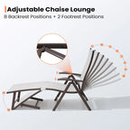 Pellebant 2PCS Adjustable Aluminum Patio Chaise Lounge Chair - N/A