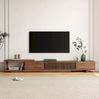 Modern Retractable & Extendable TV Stand with 4 Drawers, Up to 103 Inches - 78.54D x 15.74W x 13.78H