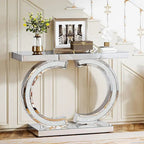 Silver Console Table, 39 Mirror Entryway Table for Entrance