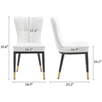Bekrvio Dining Room Chairs Set of 6, Modern Upholstered Faux Leather Seat with High Back, Metal Legs, Armless Kitchen Chairs for Living Dinning Room