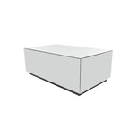 Glass Mirrored Rectangle Coffee Table with Elevated Base - Silver - Roche River Decor - 28Wx47Lx18H