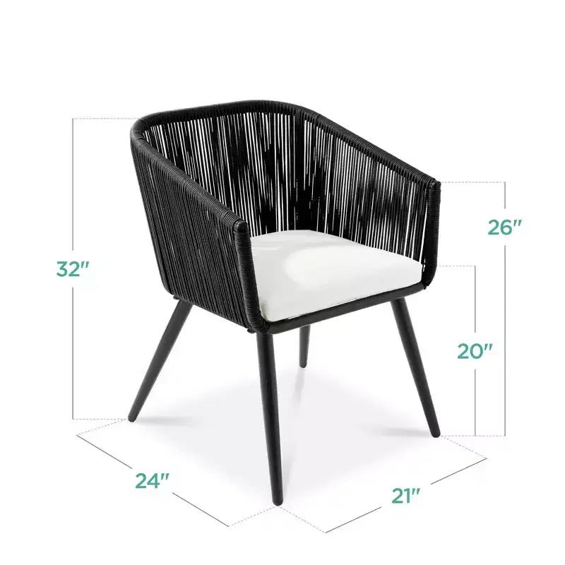Best Choice Products Set of 2 Outdoor Patio Dining Chairs Woven Wicker Seating 250lb Capacity