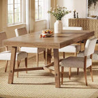 70.9-Inch Farmhouse Dining Table for 6-8, Large Rectangle Kitchen Table with Reinforced Legs, Natural