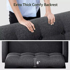 Dyonery 50 Loveseat Sofa, 2-Seater Love Seat for Office & Small Spaces, 24 Deep Seat, FSC Solid Wood Frame, Tool-Free Assembly