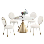 Morden Fort Modern Luxury 5- Piece Round Dining Table and Chair Set