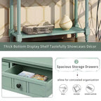 The Misty Moon Daisy Series Console Table Traditional Design with Two Drawers and Bottom Shelf (Espresso)