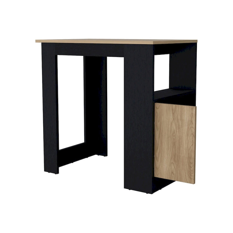 FM FURNITURE Arial Kitchen island in melamine,black/natural Oak