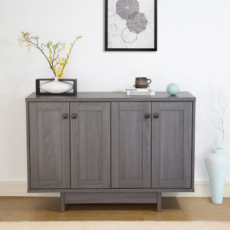 47W Sideboard Storage Cabinet, Dining Server Cupboard Buffet Table with Two Storage Cabinets