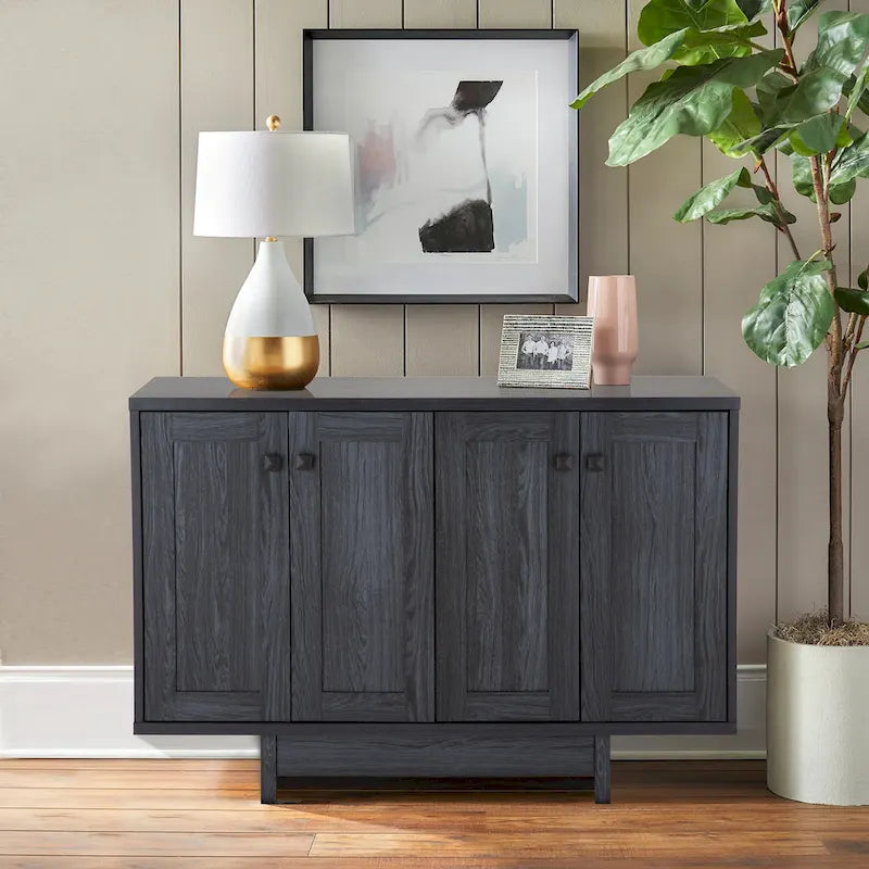 47W Sideboard Storage Cabinet, Dining Server Cupboard Buffet Table with Two Storage Cabinets