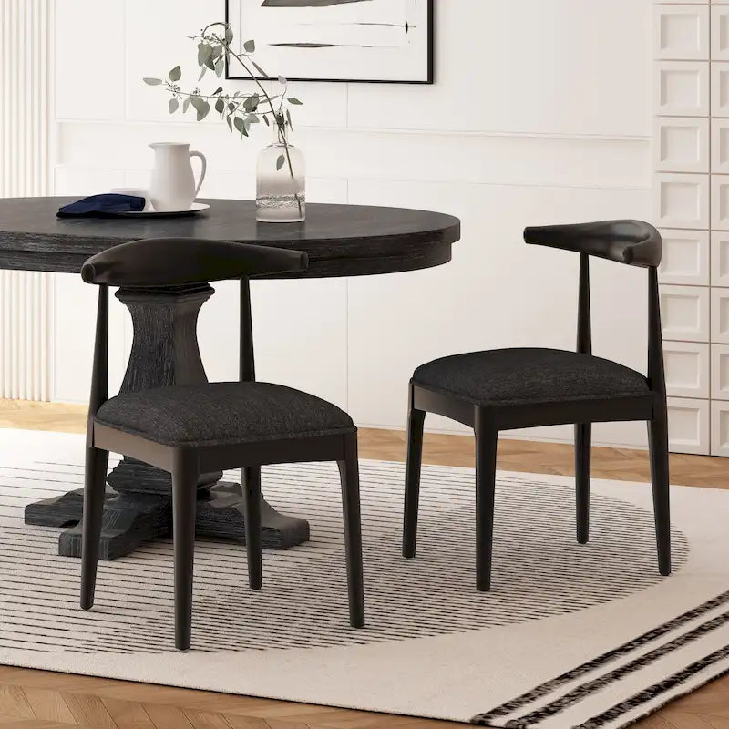 Cortina Fabric and Rubberwood Dining Chairs (Set of 2) by Christopher Knight Home