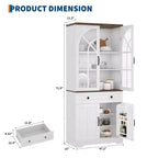 Farmhouse Pantry Cabinet, Freestanding Kitchen Cabinet, Adjustable Shelves, Multifunctional Organizer, for Kitchen, Dining Room, Living Room