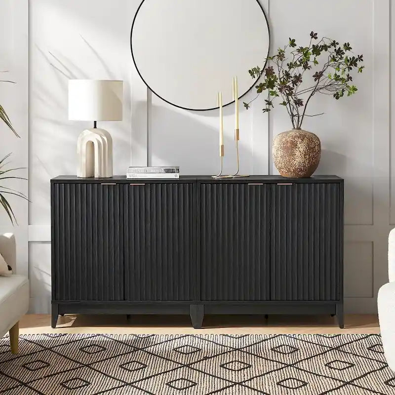 Mopio Brooklyn Storage Cabinet, Modern Farmhouse Entryway Accent Cabinet, Buffet Sideboard, Credenza