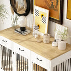 Modern Large Dog Crate with Storage Drawers - Elegant Espresso Finish