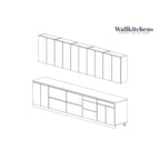 Modern Kitchen Cabinet Set ¨C 13 Ft Wide, 153x24, Multiple Colors