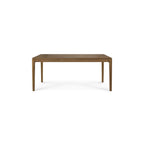 Natural Teak Extendable Dining Table with Concealed Extension Leaf for Dining Room