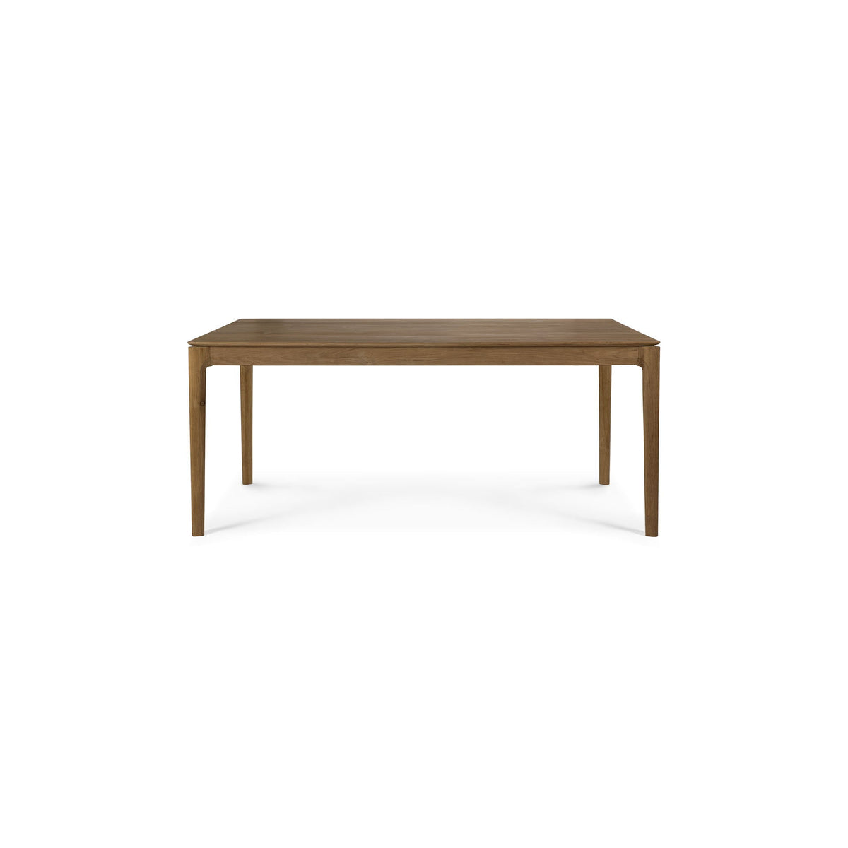 Natural Teak Extendable Dining Table with Concealed Extension Leaf for Dining Room