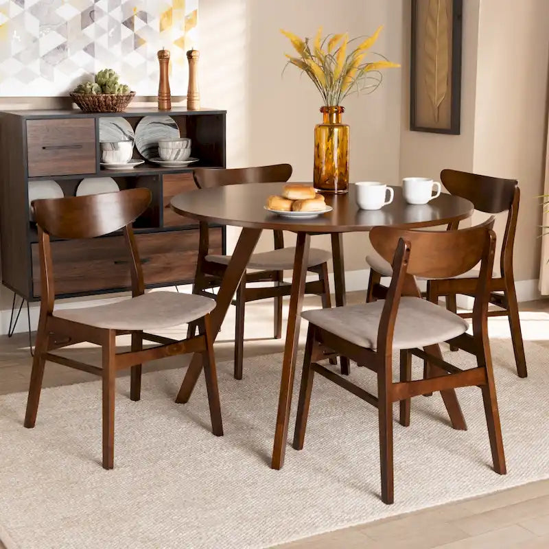 Philip Mid-Century Modern Transitional 5-Piece Dining Set