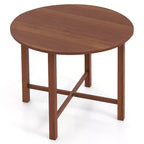 Costway 36 Foldable Kitchen Table Round Dining Table w/Solid Rubber Wood Legs