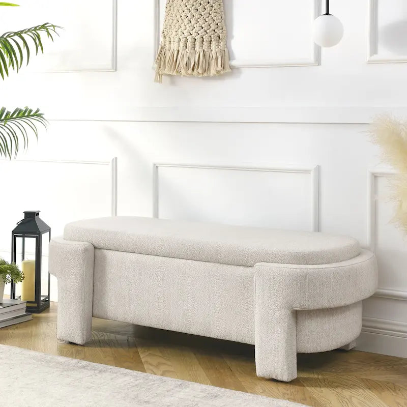 Upholstered Bench with Large Storage Space