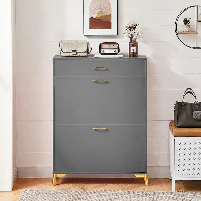 Space-Saving Freestanding Modern Shoe Storage Cabinet for Entryway, Hallway, Living Room