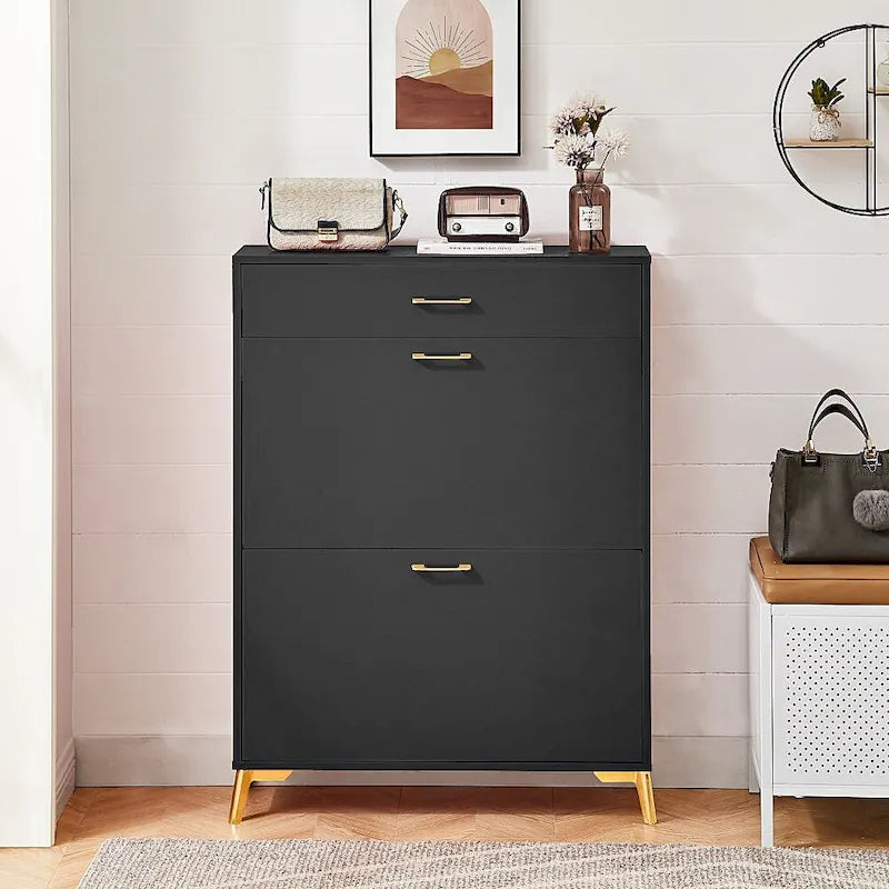 Space-Saving Freestanding Modern Shoe Storage Cabinet for Entryway, Hallway, Living Room