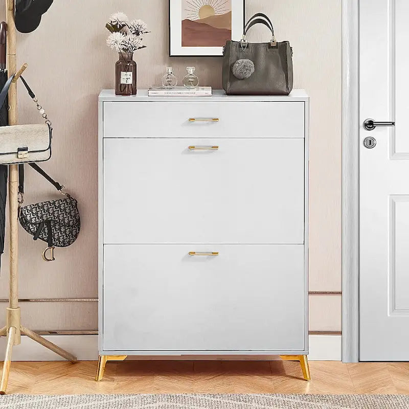 Space-Saving Freestanding Modern Shoe Storage Cabinet for Entryway, Hallway, Living Room