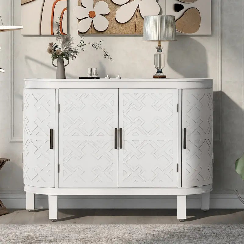 33.50 in. H Storage Cabinet with Antique Pattern Doors