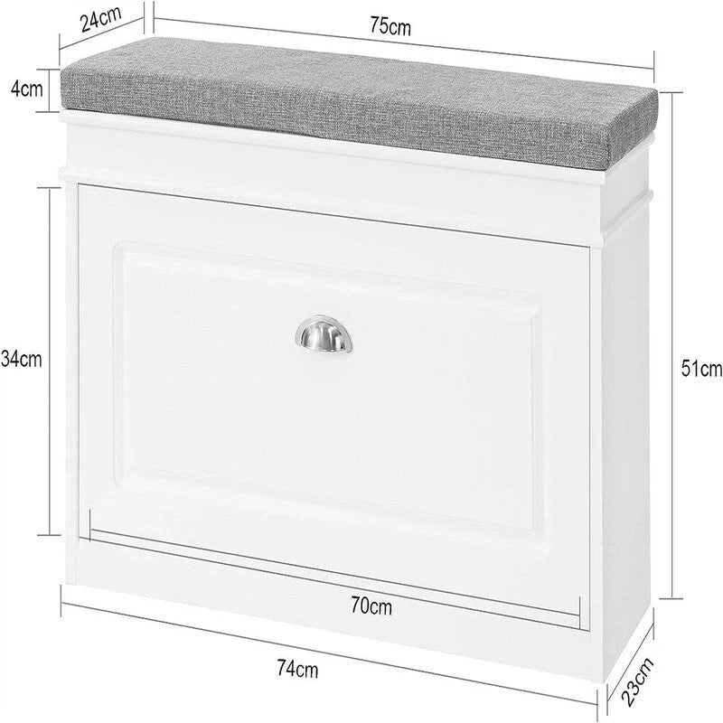 Shoe Cabinet with Flip-Drawer - 9.45D x 29.53W x 20.08H