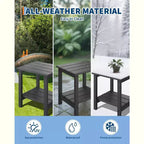 Folding Adirondack Chairs Set of 4 with 2 Side Tables, Modern Outdoor HDPE Chairs for Patio, Deck Balcony Backyard Lawn