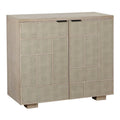 Cabinet - Two Shagreen Finished Doors - Light Cream Finish
