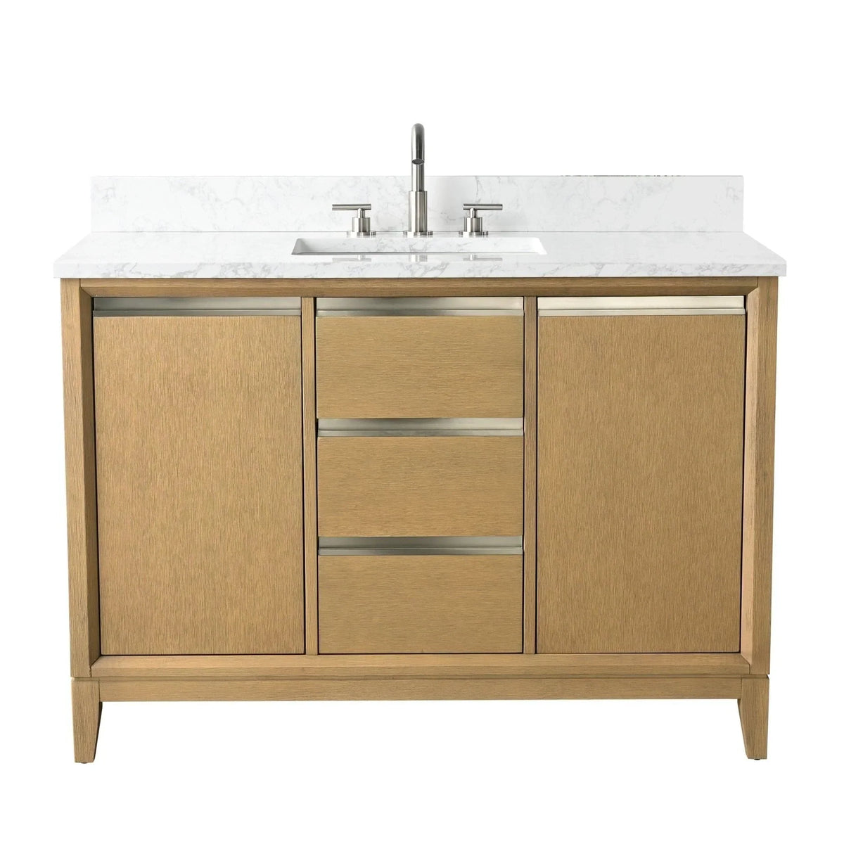 Vanity Art Bathroom Vanity with Ceramic Sink and Engineered Marble Top