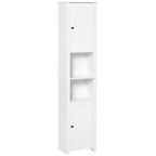 Tall Freestanding Linen Tower with Adjustable Shelf and Cabinets
