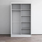 Mirrored 2-Door Wardrobe Armoire with High-Gloss Finish | 47 or 59 Wide
