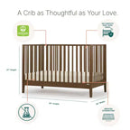 3-in-1 Convertible Crib, Solid Beechwood, GREENGUARD Gold Certified, Made in Italy