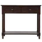 The Misty Moon Daisy Series Console Table Traditional Design with Two Drawers and Bottom Shelf (Espresso)