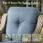 HOMLUX 6 PCS Patio Wicker Conversation Set 3-Seat Sofa with Cushion, Rattan Chairs, Ottomans, Coffee Table