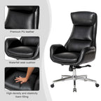 Glitzhome 48-inch Mid-century Adjustable Swivel Faux Leather Office Chair