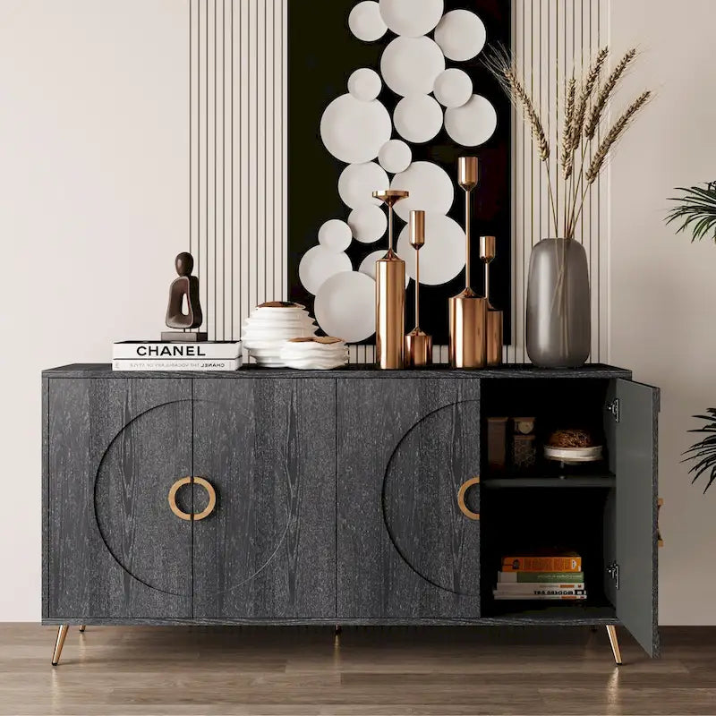 59.84W 4 Door Wooden Cabinet Sideboard Buffet - N/A